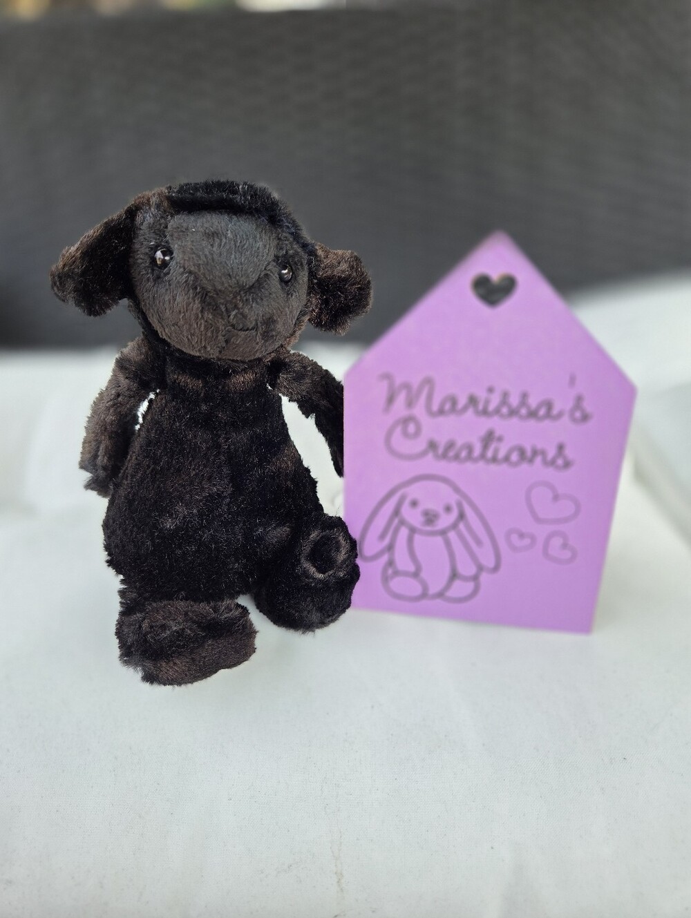 EUC Customized Jellycat Small Bashful Sheep "Licorice"
